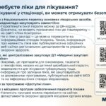Інформація про можливість отримання безоплатних ліків та медичної допомоги